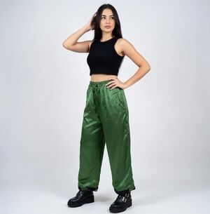 Meetu Magic Boho Harem Pants Green Mandala Print Rayon Women 2XL Excellent